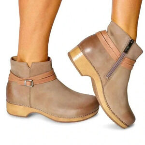 NEW DANSKO BROOK Clog Booties Taupe Leather EU40 US 9.5-10